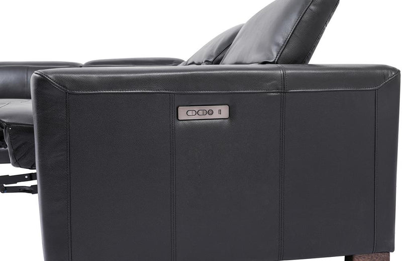 Austin Black  4 PC Leather Sectional Sofa
