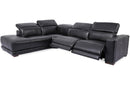 Austin Black  4 PC Leather Sectional Sofa