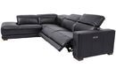 Austin Black  4 PC Leather Sectional Sofa
