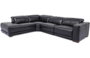 Austin Black  4 PC Leather Sectional Sofa