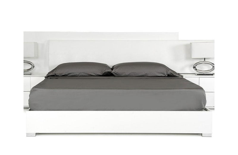 Monza Italian Modern White Bed