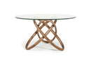Mason Modern Round Glass & Walnut Dining Table