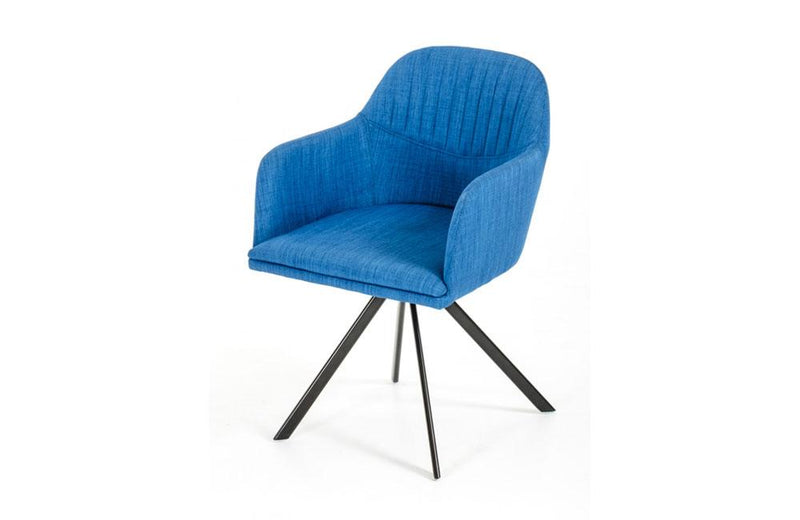 Synergy Modern Fabric Dining Arm Chair Blue