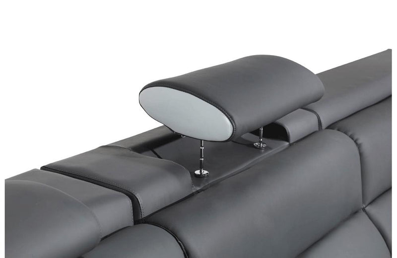 Polaris Contemporary Bonded Leather Sectional Sofa Gray