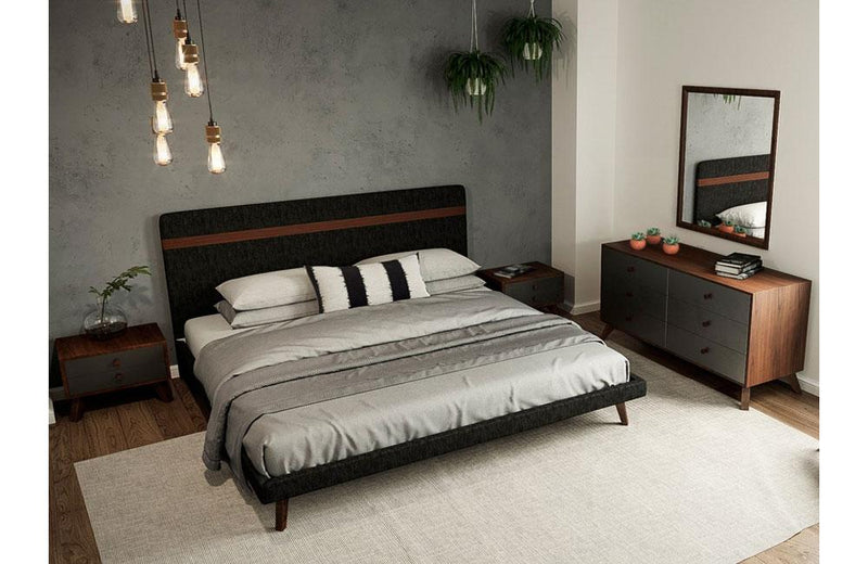 Dali Modern Gray & Walnut Bedroom Set