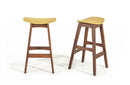 Steed Modern Yellow & Walnut Bar Stool