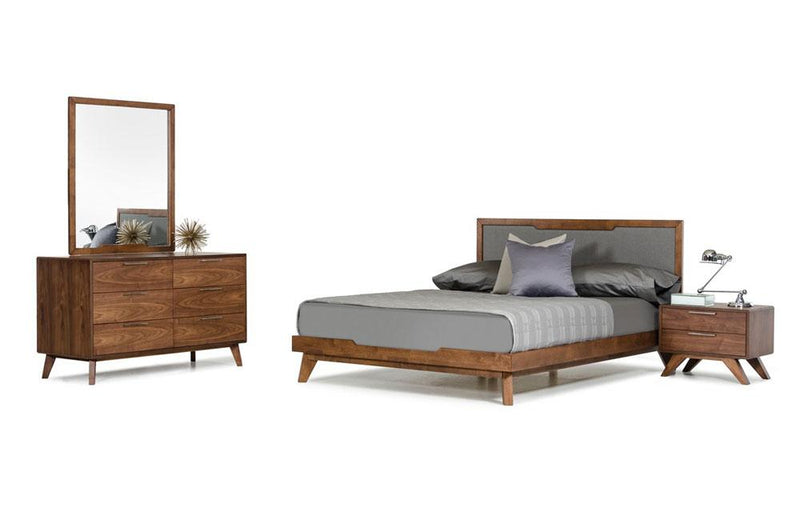 Soria Modern Gray & Walnut Bedroom Set