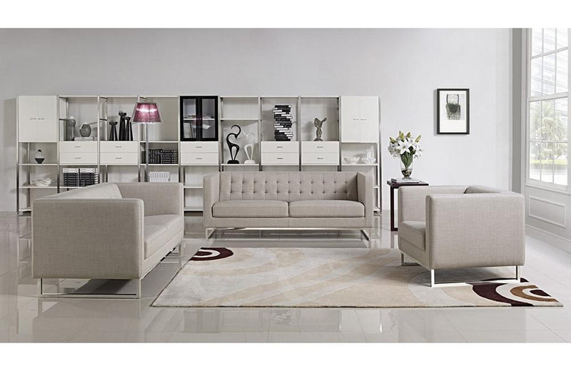 Giuliana Modern Gray Fabric 3 PC Sofa Set
