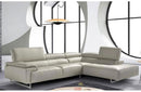 Wish Modern Leather Sectional Sofa Gray