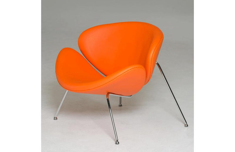 Anais Contemporary Leatherette Accent Chair Orange