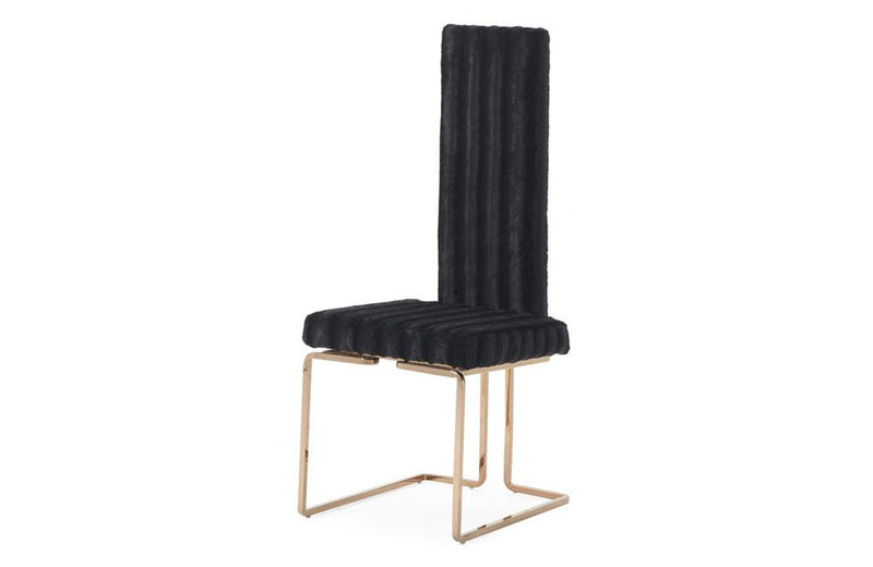 Kingsley Modern Black & Rosegold Dining Chair (PAIR)