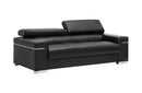 Vista Black Modern Leather Sofa