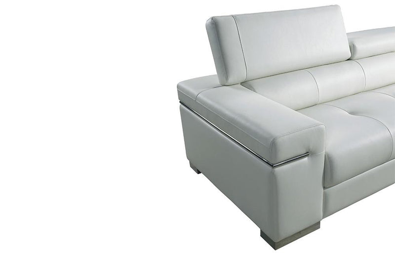 Vista White Modern Leather Sofa