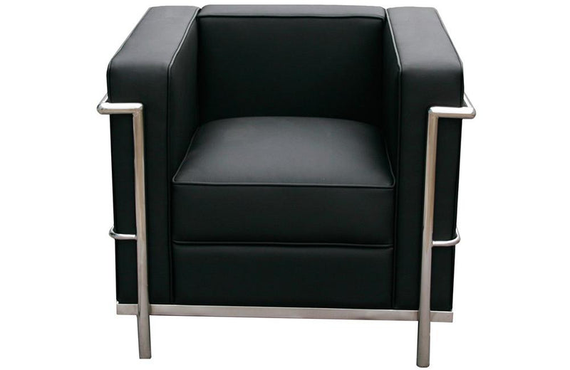 Tracy Italian Leather Chair in Black