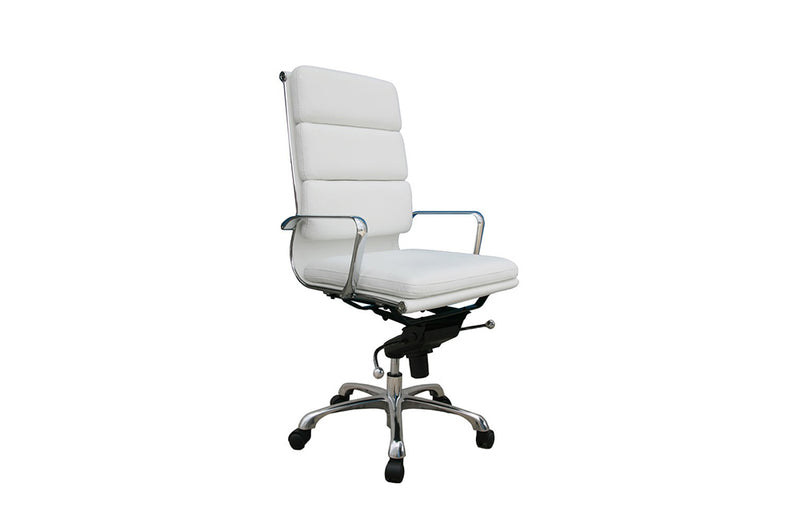 Plush White High Back Office Chair