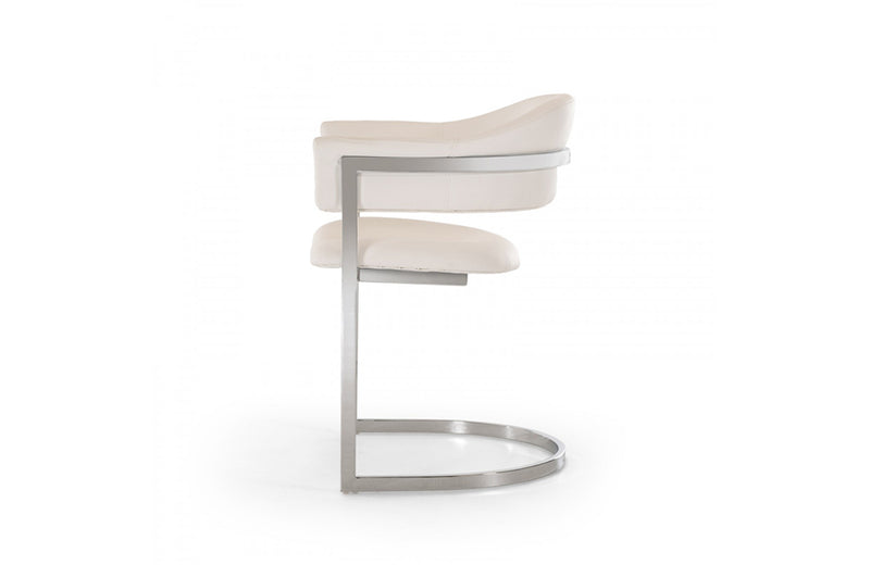 Modrest Allie Contemporary White Leatherette Dining Chair