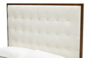 Modrest Amberlie White Vegan Leather & Walnut Bed