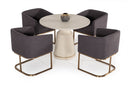 Modrest Yukon Modern Grey Fabric & Antique Brass Dining Chair