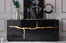 Modrest Aspen Modern High Gloss Black & Gold Buffet