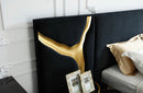 Modrest Aspen Eastern King Glam Black Velvet & Gold Bed