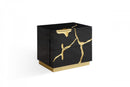 Modrest Aspen Eastern King Modern Black + Gold Bed + Nightstands