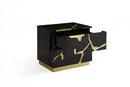 Modrest Aspen Eastern King Modern Black + Gold Bed + Nightstands