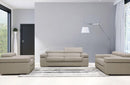 Divani Casa Atlantis 3 Piece Modern Light Grey Bonded Leather Sofa Set