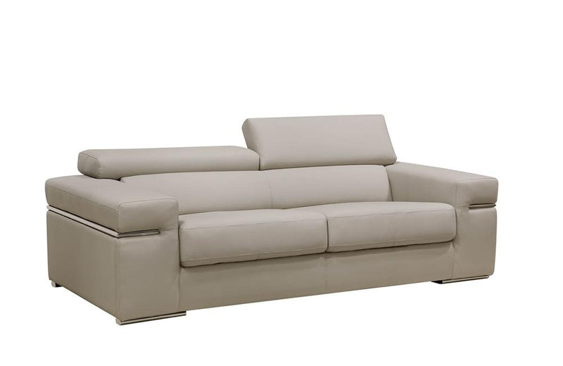 Kendra Modern Light Grey Bonded Leather Sofa Set