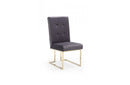 Modrest Legend Modern Grey Fabric & Gold Dining Chair (Set of 2)