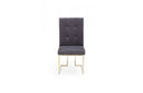 Modrest Legend Modern Grey Fabric & Gold Dining Chair (Set of 2)