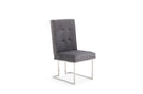Modrest Legend Modern Grey Fabric & Stainless Steel Dining Chair (Set of 2)