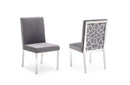 Modrest Reba Modern Grey Velvet & Stainless Steel Dining Chair (Set of 2)