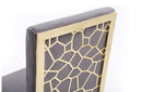 Modrest Reba Modern Grey Velvet & Gold Dining Chair (Set of 2)