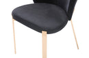 Modrest Nadia Modern Black Velvet & Rosegold Dining Chair (Set of 2)