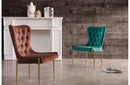 Modrest Nigel Modern Green Velvet & Gold Dining Chair (Set of 2)