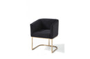 Modrest Yukon Modern Black Velvet & Gold Dining Chair