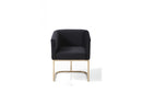 Modrest Yukon Modern Black Velvet & Gold Dining Chair