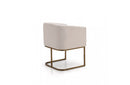 Modrest Yukon Modern White Fabric and Antique Brass Dining Chair