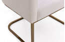Modrest Yukon Modern White Fabric and Antique Brass Dining Chair