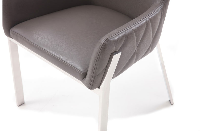 Modrest Robin Modern Grey Bonded Leather Dining Chair