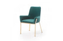 Modrest Robin Modern Green Velvet & Gold Dining Chair