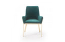 Modrest Robin Modern Green Velvet & Gold Dining Chair