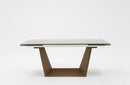 Modrest Babia Modern Smoked Glass & Walnut Extendable Dining Table