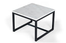 Modrest Baca White Marble + Black Metal End Table