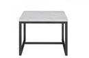 Modrest Baca White Marble + Black Metal End Table