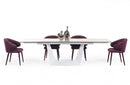 Modrest Baldwin Modern White Ceramic Extendable Dining Table