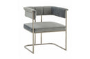 Modrest Bavaria Modern Light Grey & Stainless Steel Dining Chair
