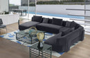 Divani Casa Bayou Contemporary Grey Velvet U Shaped Sectional Sofa