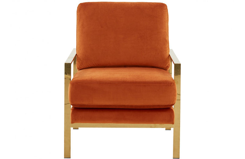 Divani Casa Bayside - Modern Orange Fabric Accent Chair