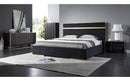 Cartier Modern Black & Brushed Bronze Bedroom Set